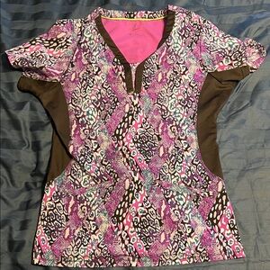Women's Premiere Healing Hands Multicolor Patterned Top with Pants